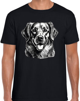 Bellatio Decorations Cadeau/verkleed T-shirt heren - zwart - Golden Retriever hond - honden liefhebber XL