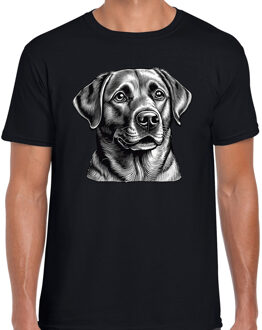 Bellatio Decorations Cadeau/verkleed T-shirt heren - zwart - Labrador Retriever hond - honden liefhebber L