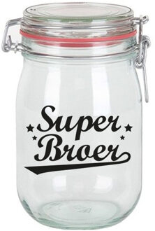 Bellatio Decorations Cadeau voorraadpot - broer - glas - 11 x 11 cm - 1 liter - verjaardag cadeau - snoeppot