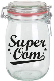 Bellatio Decorations Cadeau voorraadpot - oom - glas - 11 x 11 cm - 1 liter - verjaardag cadeau - snoeppot