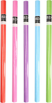 Bellatio Decorations Cadeaupapier/Inpakpapier - 5x rollen - kraft papier - uni kleurenmix - 200 x 70 cm