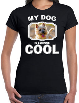 Bellatio Decorations Cairn terrier honden t-shirt my dog is serious cool zwart - dames - Cairn terriers liefhebber cadeau shirt 2XL