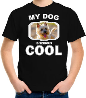 Bellatio Decorations Cairn terrier honden t-shirt my dog is serious cool zwart - kinderen - Cairn terriers liefhebber cadeau shirt L (146-152)