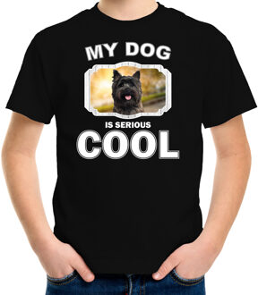 Bellatio Decorations Cairn terrier honden t-shirt my dog is serious cool zwart - kinderen - Cairn terriers liefhebber cadeau shirt L (146-152)