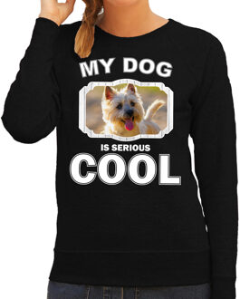 Bellatio Decorations Cairn terrier honden trui / sweater my dog is serious cool zwart - dames - Cairn terriers liefhebber cadeau sweaters 2XL