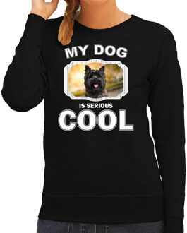 Bellatio Decorations Cairn terrier honden trui / sweater my dog is serious cool zwart - dames - Cairn terriers liefhebber cadeau sweaters 2XL