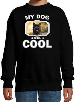 Bellatio Decorations Cairn terrier honden trui / sweater my dog is serious cool zwart - kinderen - Cairn terriers liefhebber cadeau sweaters 12-13 jaar (152/164)