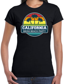 Bellatio Decorations California zomer t-shirt / shirt California bikini beach party voor dames - zwart - California beach party outfit / vakantie kleding /  strandfeest shirt XL
