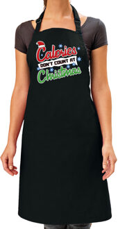 Bellatio Decorations Calories dont count Kerst cadeau schort zwart voor volwassenen