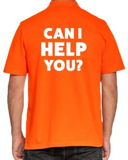 Bellatio Decorations Can i help you beurs/evenementen polo shirt oranje voor heren 2XL