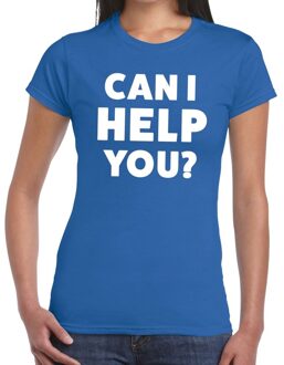 Bellatio Decorations Can i help you beurs/evenementen t-shirt blauw dames M