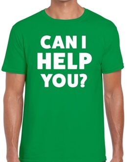 Bellatio Decorations Can i help you beurs/evenementen t-shirt groen heren 2XL