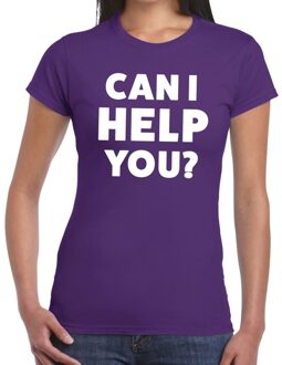 Bellatio Decorations Can i help you beurs/evenementen t-shirt paars dames L