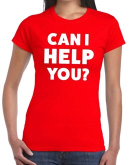 Bellatio Decorations Can i help you beurs/evenementen t-shirt rood dames 2XL