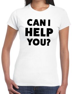 Bellatio Decorations Can i help you beurs/evenementen t-shirt wit dames L