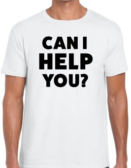 Bellatio Decorations Can i help you beurs/evenementen t-shirt wit heren M