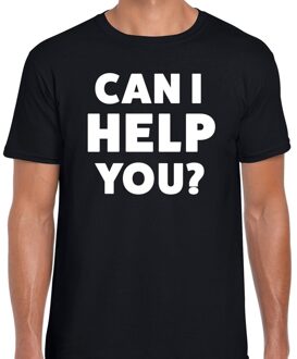 Bellatio Decorations Can i help you beurs/evenementen t-shirt zwart heren
