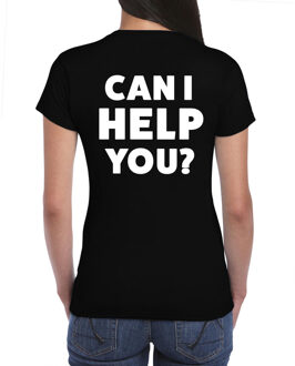 Bellatio Decorations Can I help you t-shirt zwart voor dames - bedrukking aan achterkant - beurzen en evenementen - vraagbak / hulp shirt M