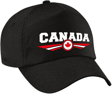 Bellatio Decorations Canada landen pet zwart / baseball cap voor kinderen - Verkleedhoofddeksels