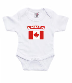 Bellatio Decorations Canada romper met vlag wit voor babys 68 (4-6 maanden)