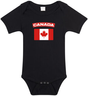 Bellatio Decorations Canada romper met vlag zwart voor babys 68 (4-6 maanden)