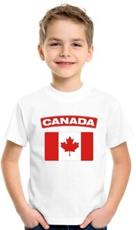 Bellatio Decorations Canada t-shirt met canadese vlag wit kinderen l (146-152)