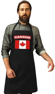 Bellatio Decorations Canada vlag barbecueschort/ keukenschort zwart volwassenen