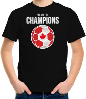 Bellatio Decorations Canada WK supporter t-shirt - we are the champions met Canadese voetbal - zwart - kinderen - kleding / shirt M (134-140)