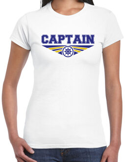 Bellatio Decorations Captain t-shirt wit dames - Beroepen shirt XS - Feestshirts