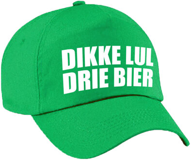 Bellatio Decorations Carnaval fun pet / cap dikke lul drie bier groen voor dames en heren - Verkleedhoofddeksels