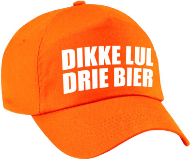 Bellatio Decorations Carnaval fun pet / cap dikke lul drie bier oranje voor dames en heren - Verkleedhoofddeksels