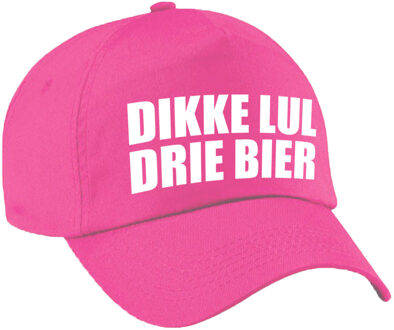 Bellatio Decorations Carnaval fun pet / cap dikke lul drie bier roze voor dames en heren - Verkleedhoofddeksels