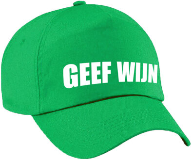 Bellatio Decorations Carnaval fun pet / cap geef wijn groen voor dames en heren - Verkleedhoofddeksels