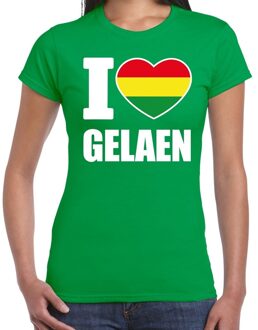 Bellatio Decorations Carnaval I love Gelaen t-shirt groen voor dames 2XL