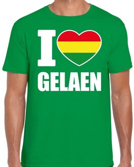 Bellatio Decorations Carnaval I love Gelaen t-shirt groen voor heren 2XL