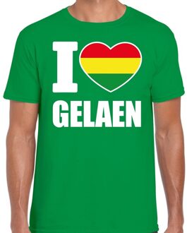 Bellatio Decorations Carnaval I love Gelaen t-shirt groen voor heren