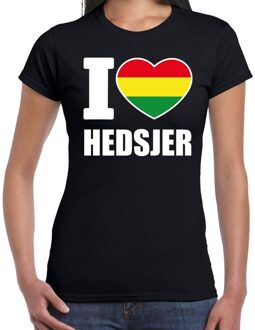 Bellatio Decorations Carnaval I love Hedsjer t-shirt zwart voor dames 2XL