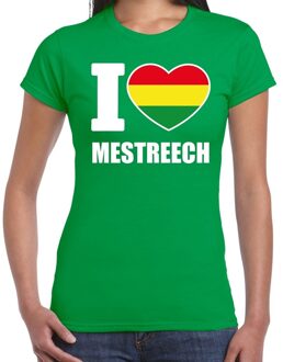 Bellatio Decorations Carnaval I love Mestreech t-shirt groen voor dames XS