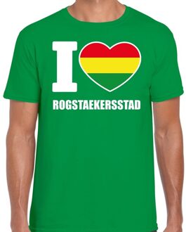 Bellatio Decorations Carnaval I love Rogstaekersstad t-shirt groen voor heren