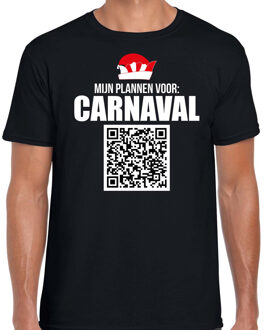 Bellatio Decorations Carnaval QR code plannen voor carnaval / Brabant feest t-shirt heren zwart - Carnaval shirts 2XL