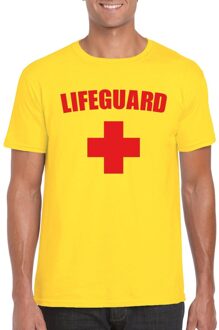 Bellatio Decorations Carnaval reddingsbrigade/ lifeguard t-shirt geel heren 2XL - Feestshirts