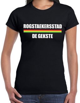 Bellatio Decorations Carnaval Rogstaekersstad de gekste t-shirt zwart voor dames 2XL