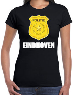 Bellatio Decorations Carnaval shirt / outfit Eindhoven politie embleem zwart voor dames 2XL - Feestshirts