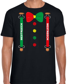 Bellatio Decorations Carnaval stad Mestreech / Maastricht bretels en strik verkleed shirt zwart voor heren 2XL