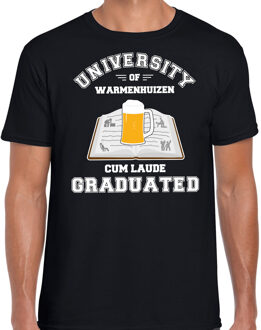 Bellatio Decorations Carnaval t-shirt zwart university of Warmenhuizen voor heren - geslaagd / afstudeer cadeau verkleed shirt 2XL