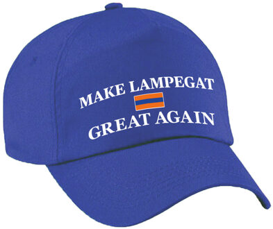 Bellatio Decorations Carnaval verkleed pet - blauw - Make Lampegat Great Again - Eindhoven - volwassenen
