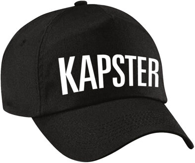 Bellatio Decorations Carnaval verkleed pet / cap kapster zwart voor dames en heren - Verkleedhoofddeksels