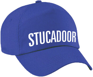 Bellatio Decorations Carnaval verkleed pet / cap stucadoor blauw voor dames en heren - Verkleedhoofddeksels