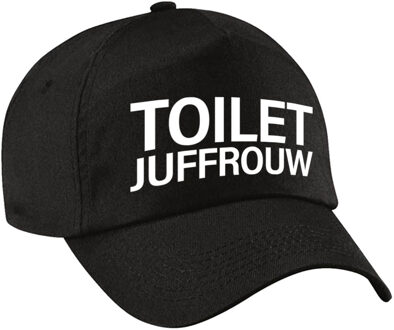 Bellatio Decorations Carnaval verkleed pet / cap toiletjuffrouw zwart voor dames en heren - Verkleedhoofddeksels