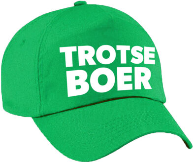 Bellatio Decorations Carnaval verkleed pet / cap trotse boer groen voor volwassenen - Verkleedhoofddeksels